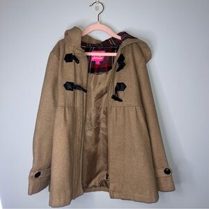 Pink Platinum Tan Hooded Pea Coat